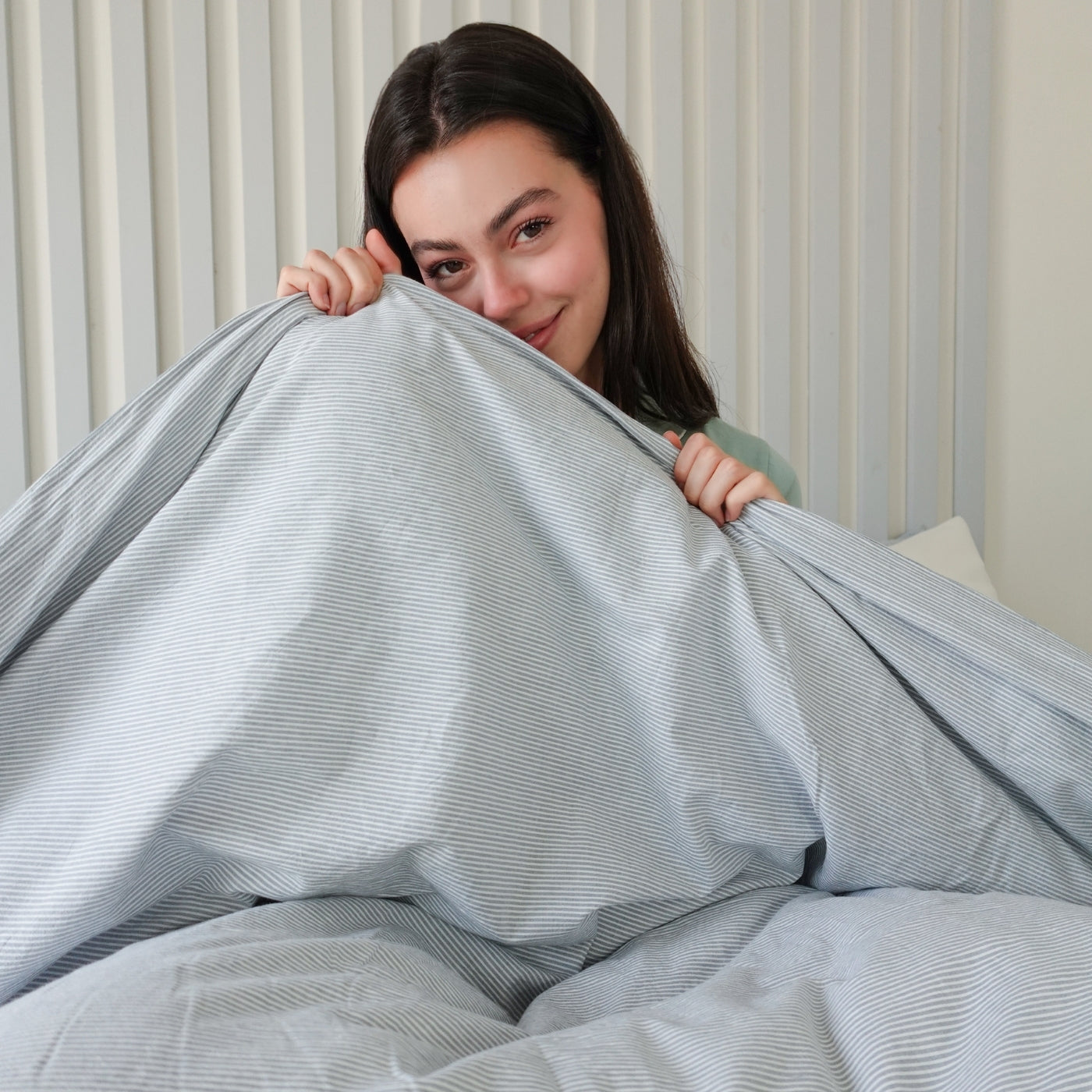 FUNDA DE PLUMÓN LINEN LOOK BLUE STRIPES