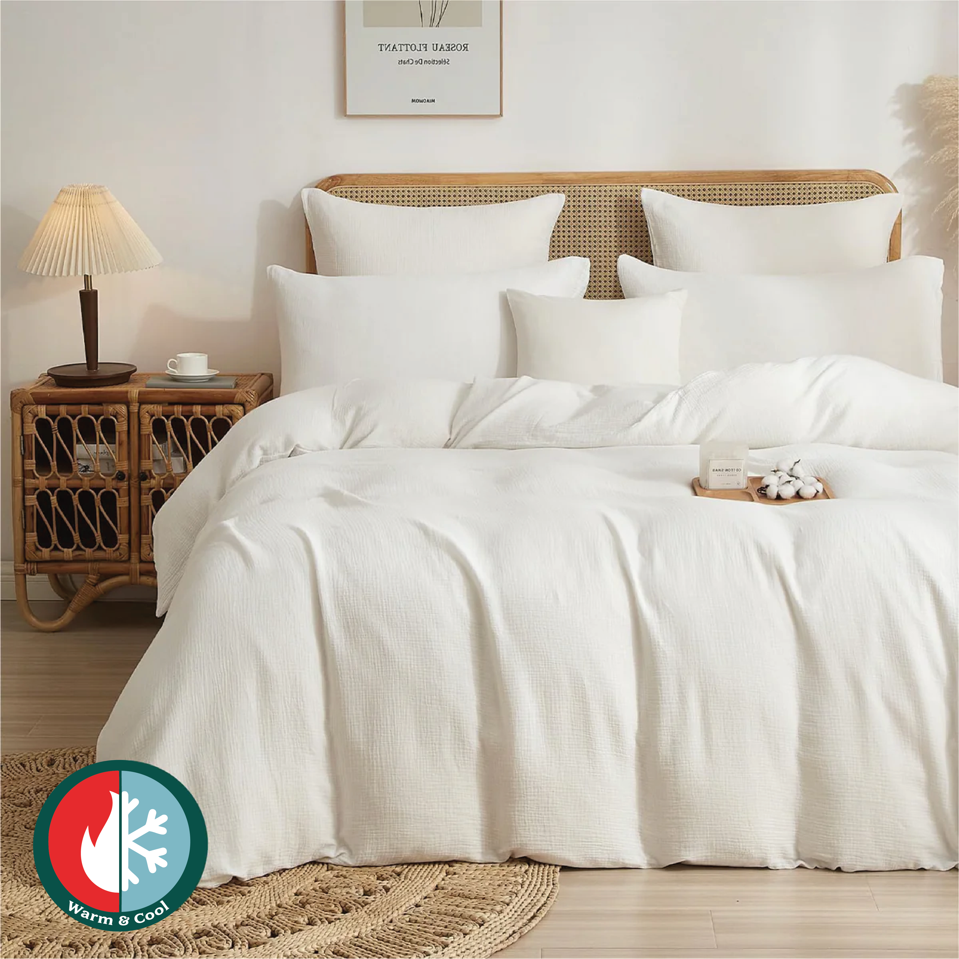 PACK PLUMÓN WARM & COOL + FUNDA DE PLUMÓN BLANCO