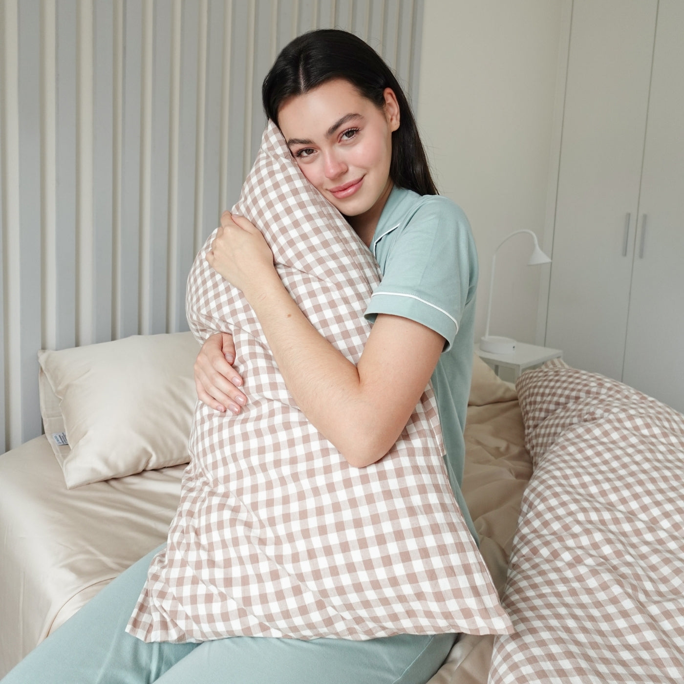 FUNDA DE PLUMÓN LINEN LOOK VICHY BEIGE