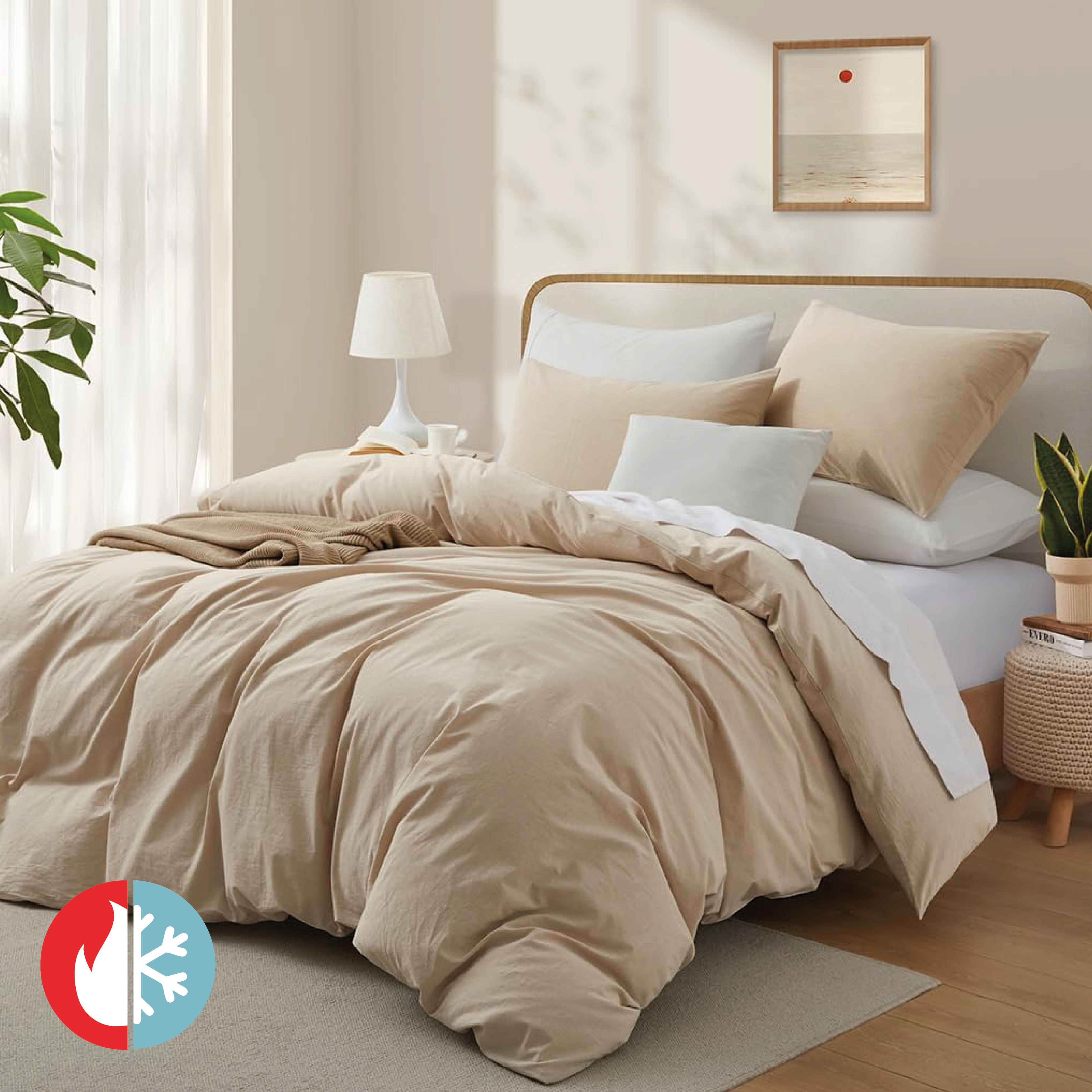 PACK PLUMÓN WARM & COOL + FUNDA DE PLUMÓN BEIGE