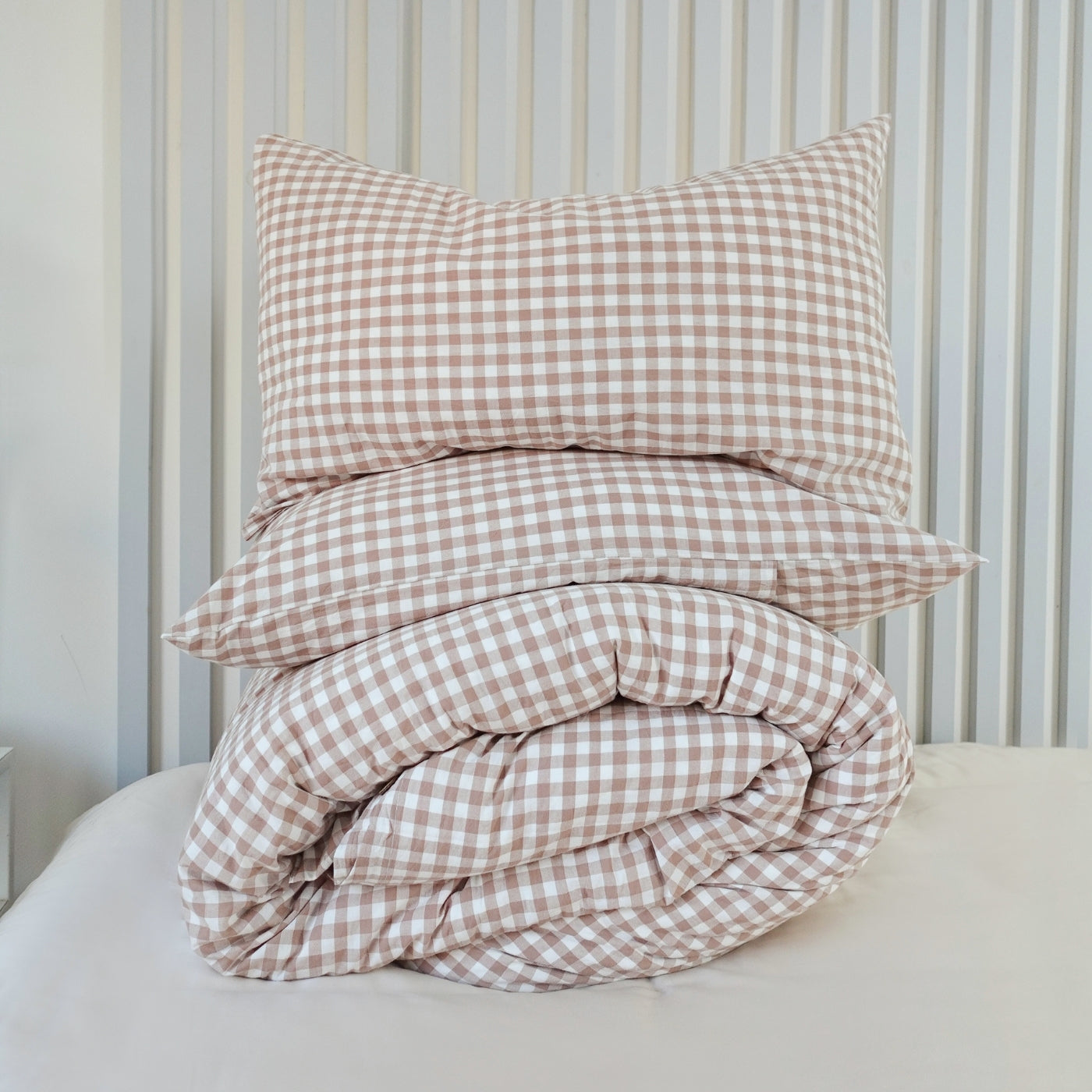 FUNDA DE PLUMÓN LINEN LOOK VICHY BEIGE