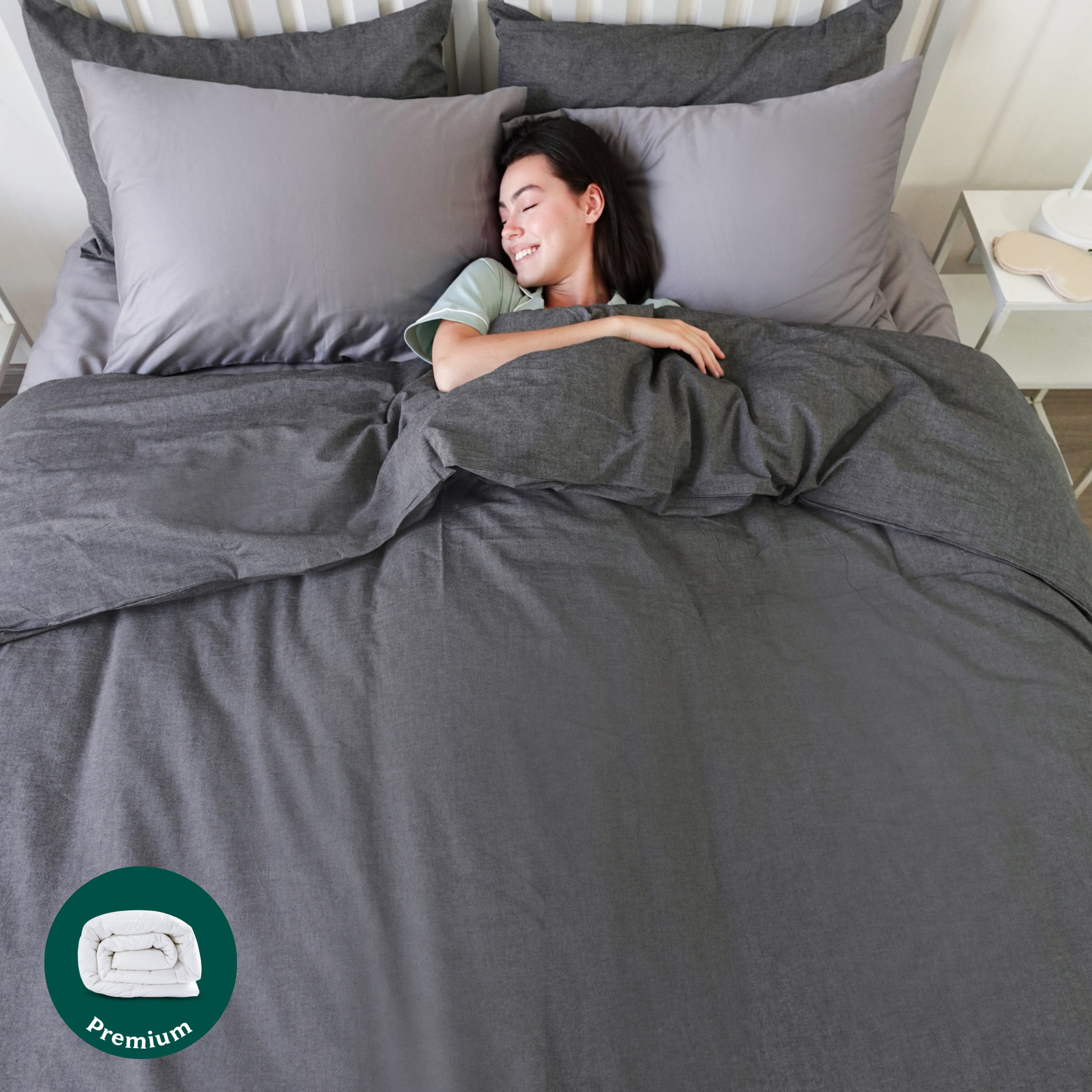 PACK PLUMÓN HIPOALERGÉNICO PREMIUM + FUNDA DE PLUMÓN CHARCOAL