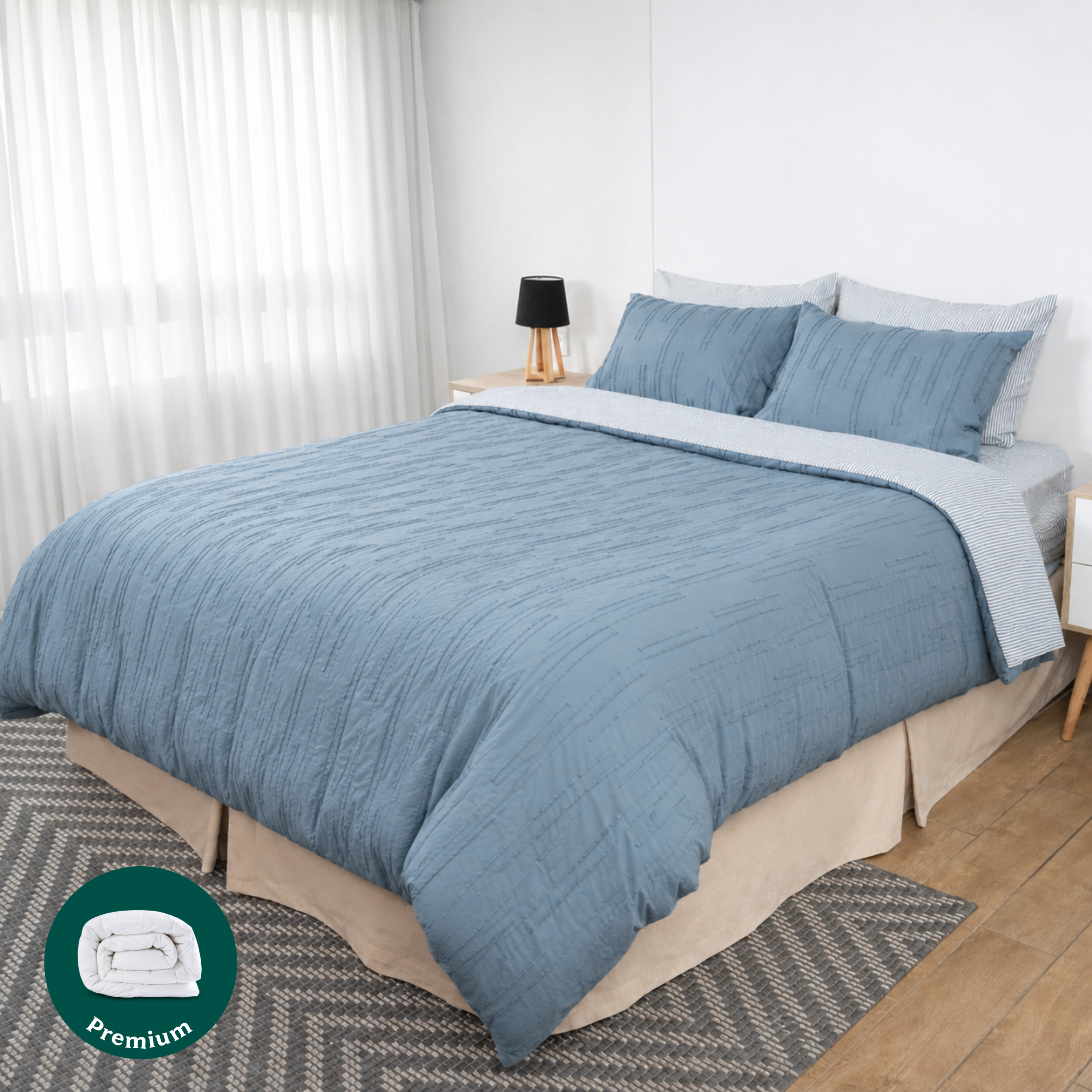 PACK PLUMÓN HIPOALERGÉNICO PREMIUM + FUNDA DE PLUMÓN WARM COMFORT BLUE