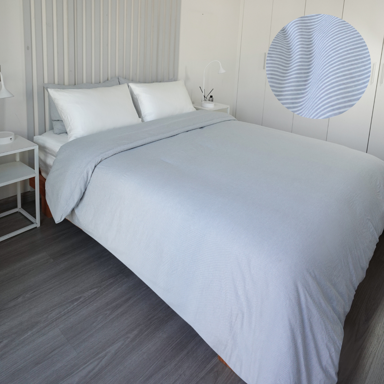 FUNDA DE PLUMÓN LINEN LOOK BLUE STRIPES