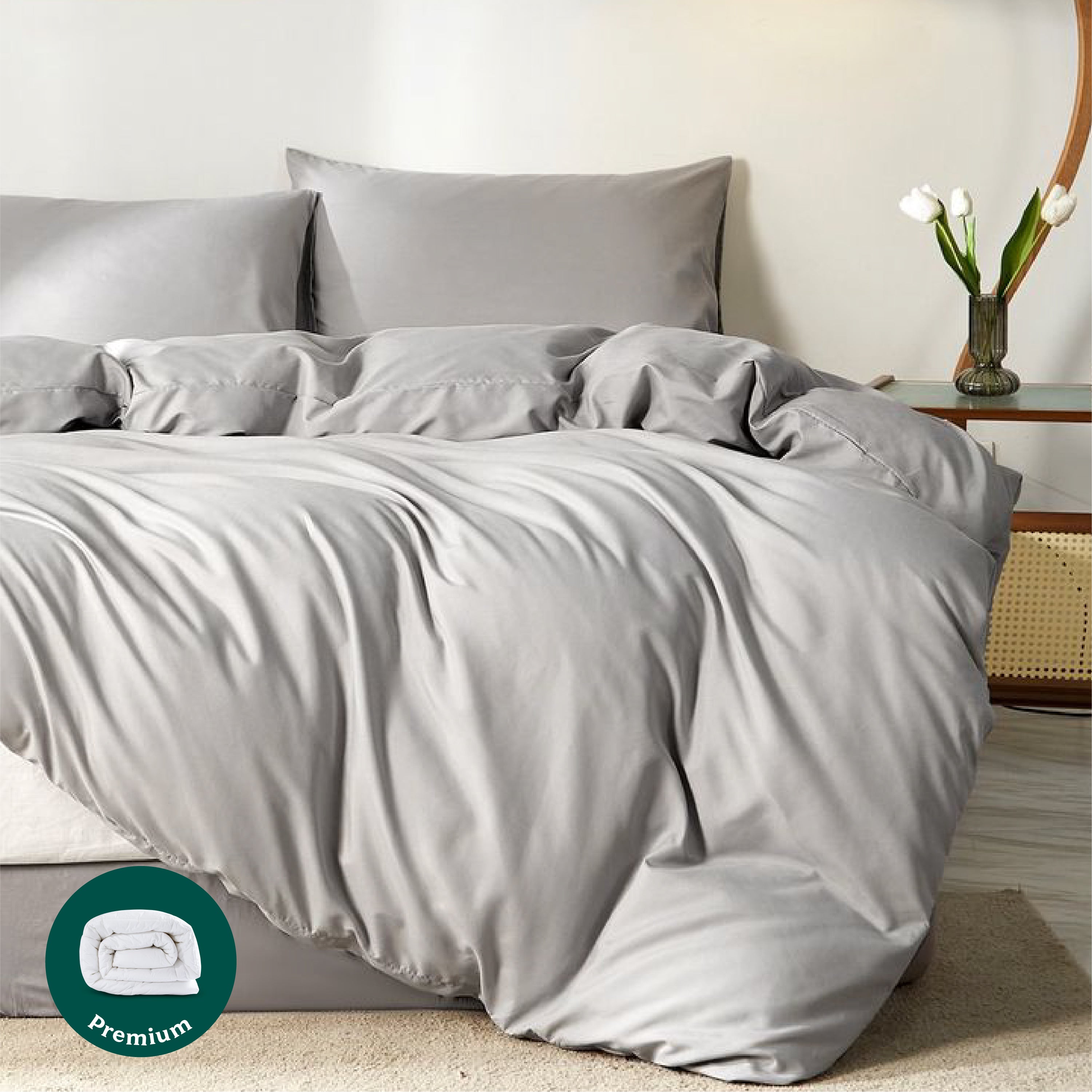 PACK PLUMÓN HIPOALERGÉNICO PREMIUM + FUNDA DE PLUMÓN GRIS