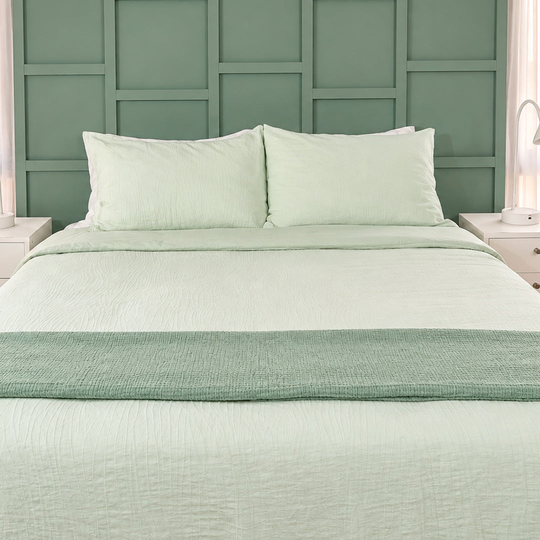 MANTA DECORATIVA MUSELINA SEA GREEN