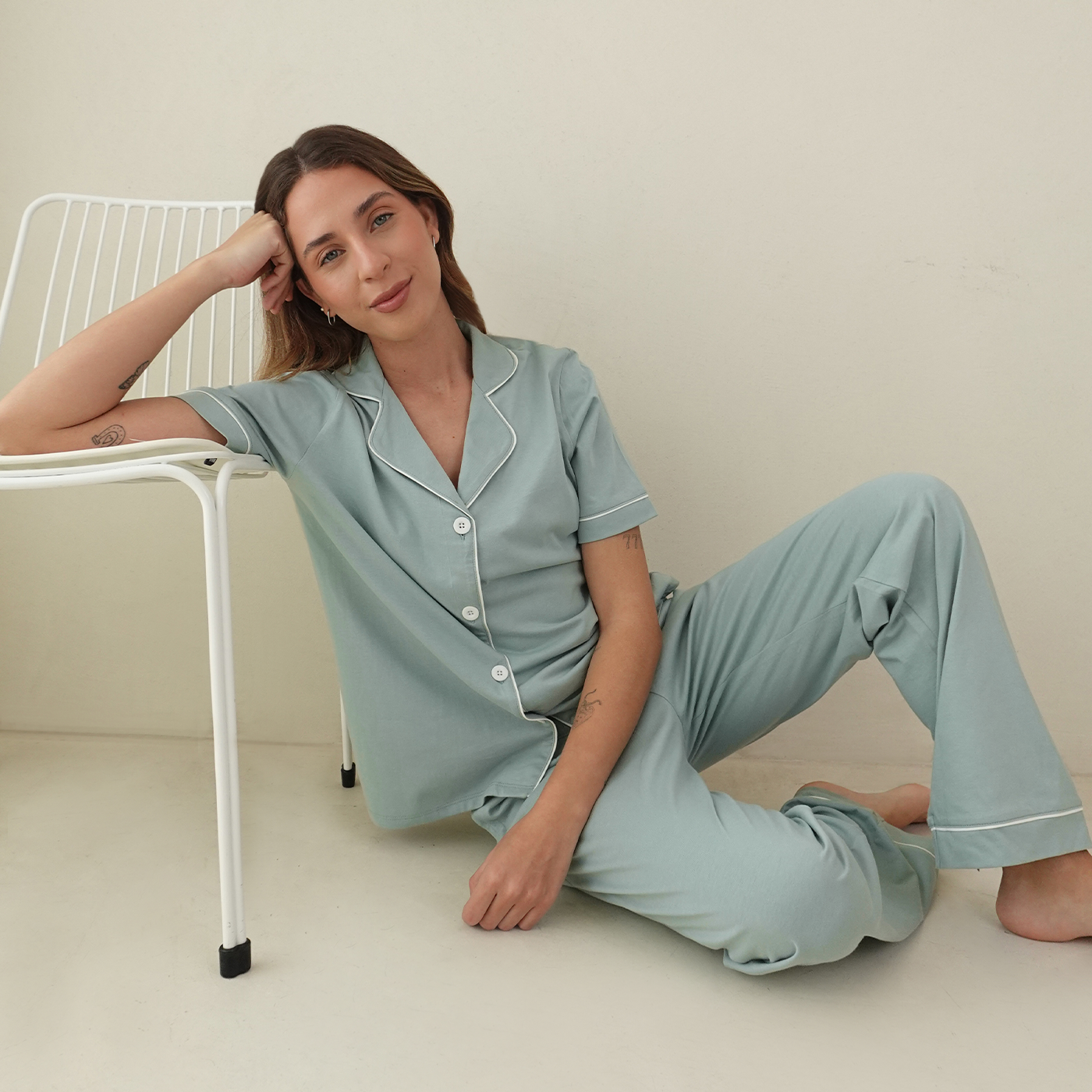 PIJAMA VERDE CEMENTO