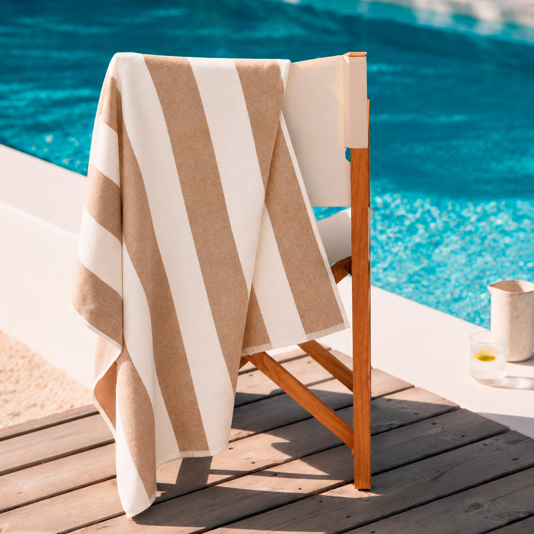 TOALLA DE PLAYA STRIPES BEIGE