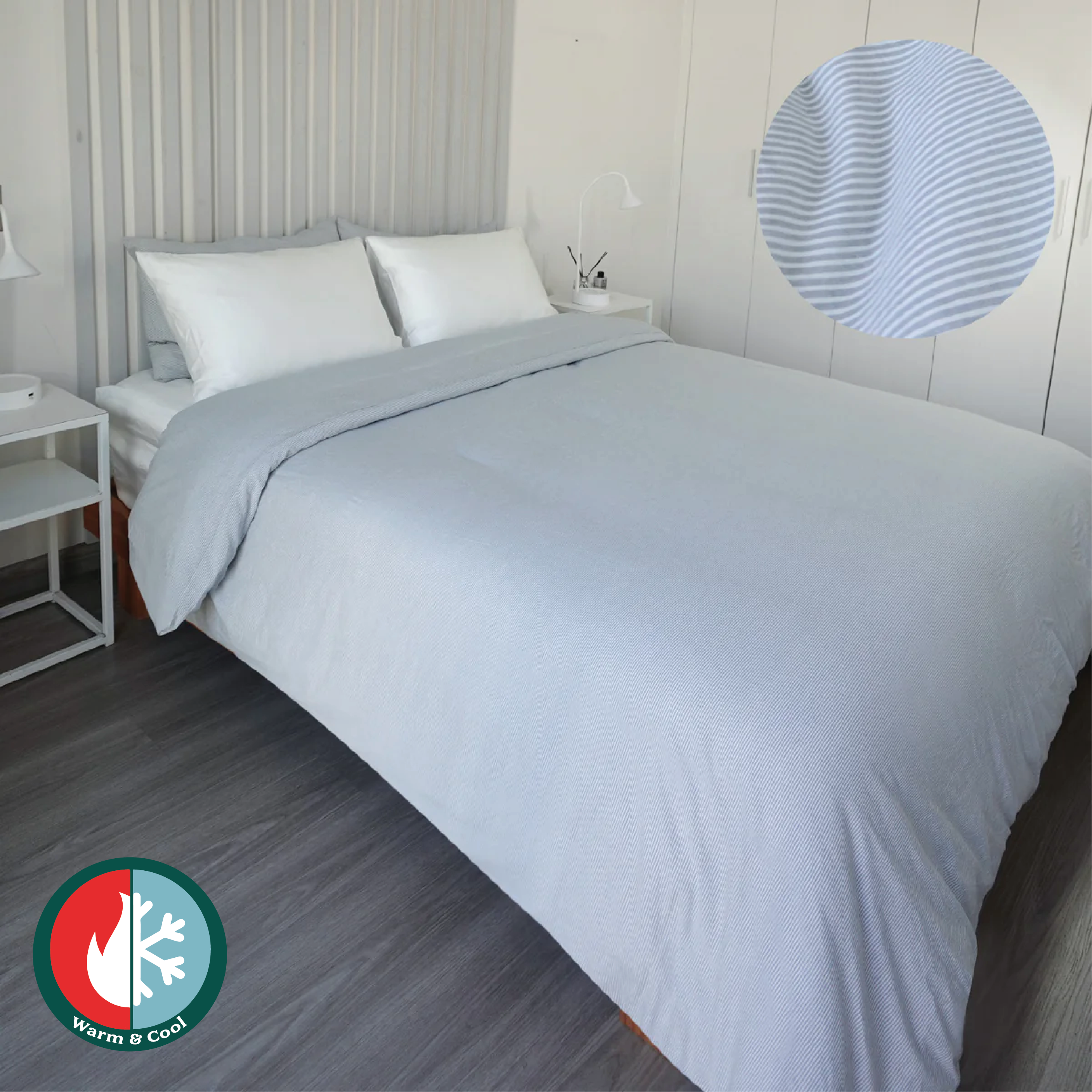 PACK PLUMÓN WARM & COOL + FUNDA DE PLUMÓN BLUE STRIPES