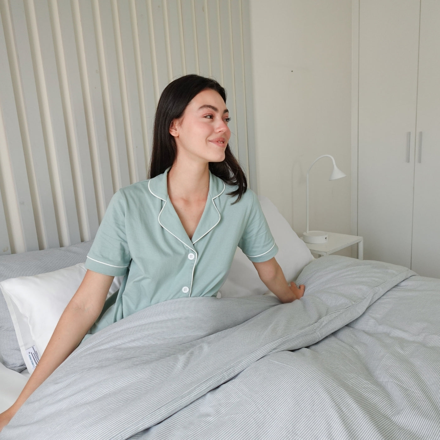 FUNDA DE PLUMÓN LINEN LOOK BLUE STRIPES