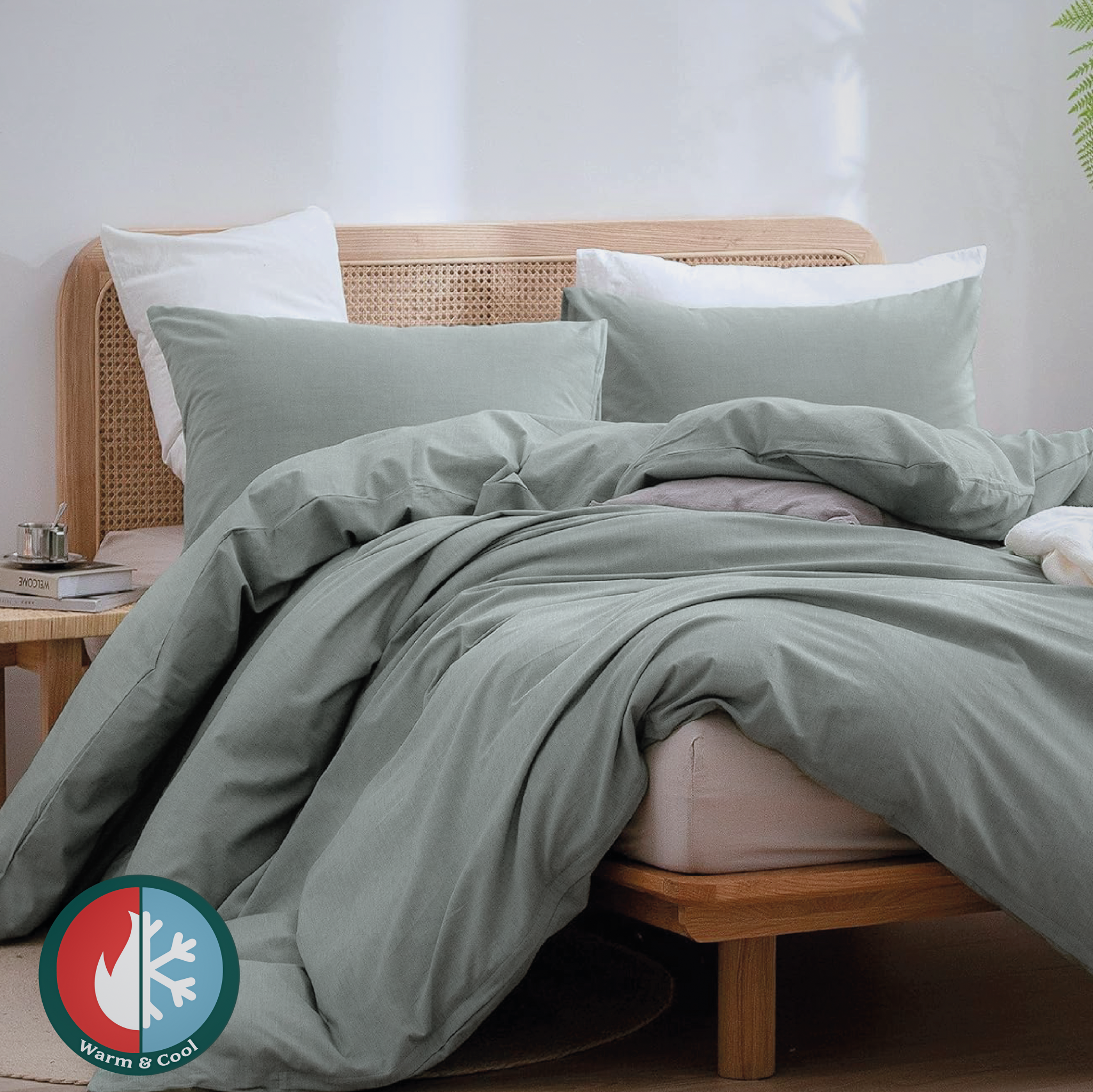 PACK PLUMÓN WARM & COOL + FUNDA DE PLUMÓN VERDE OLIVO