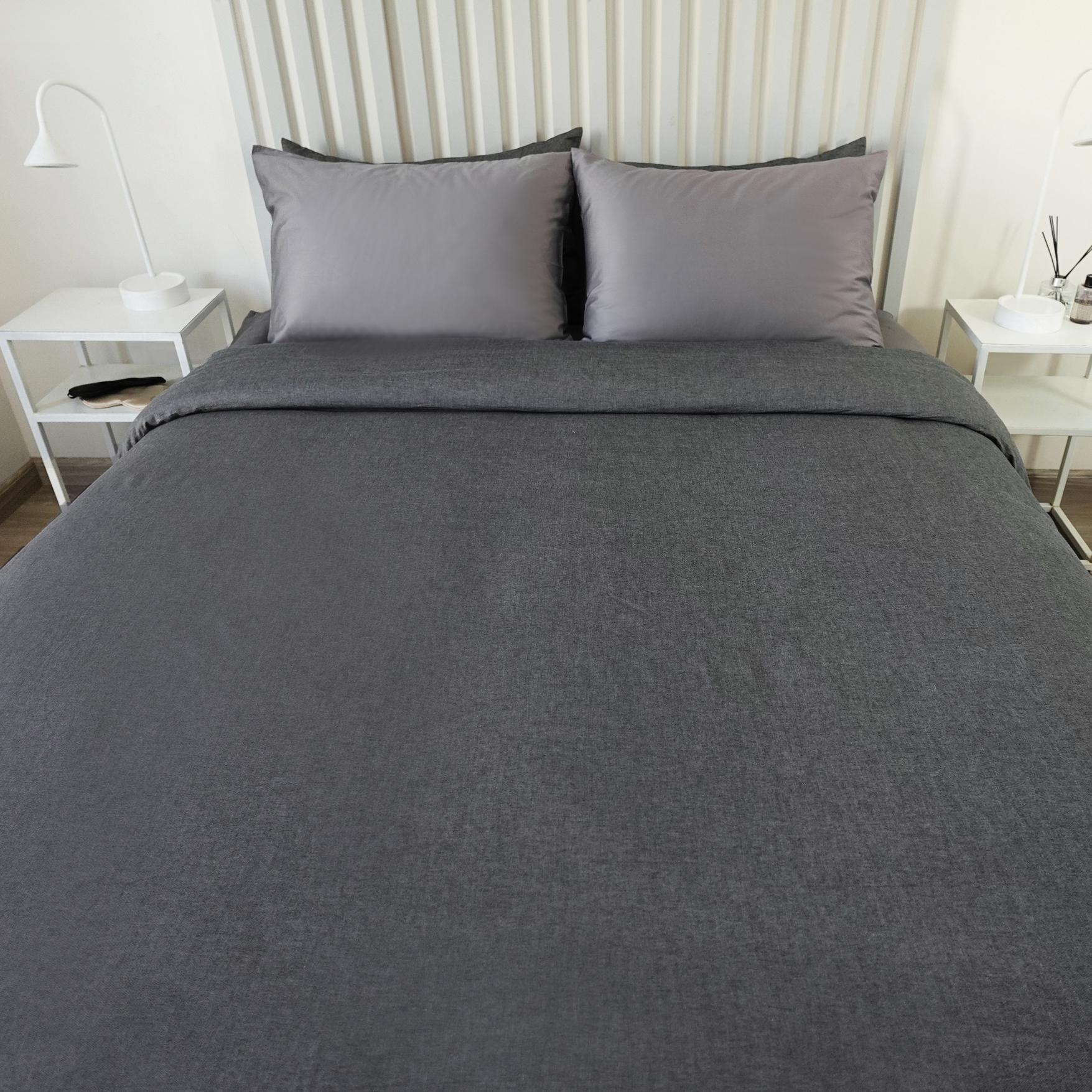 FUNDA DE PLUMÓN LINEN LOOK CHARCOAL