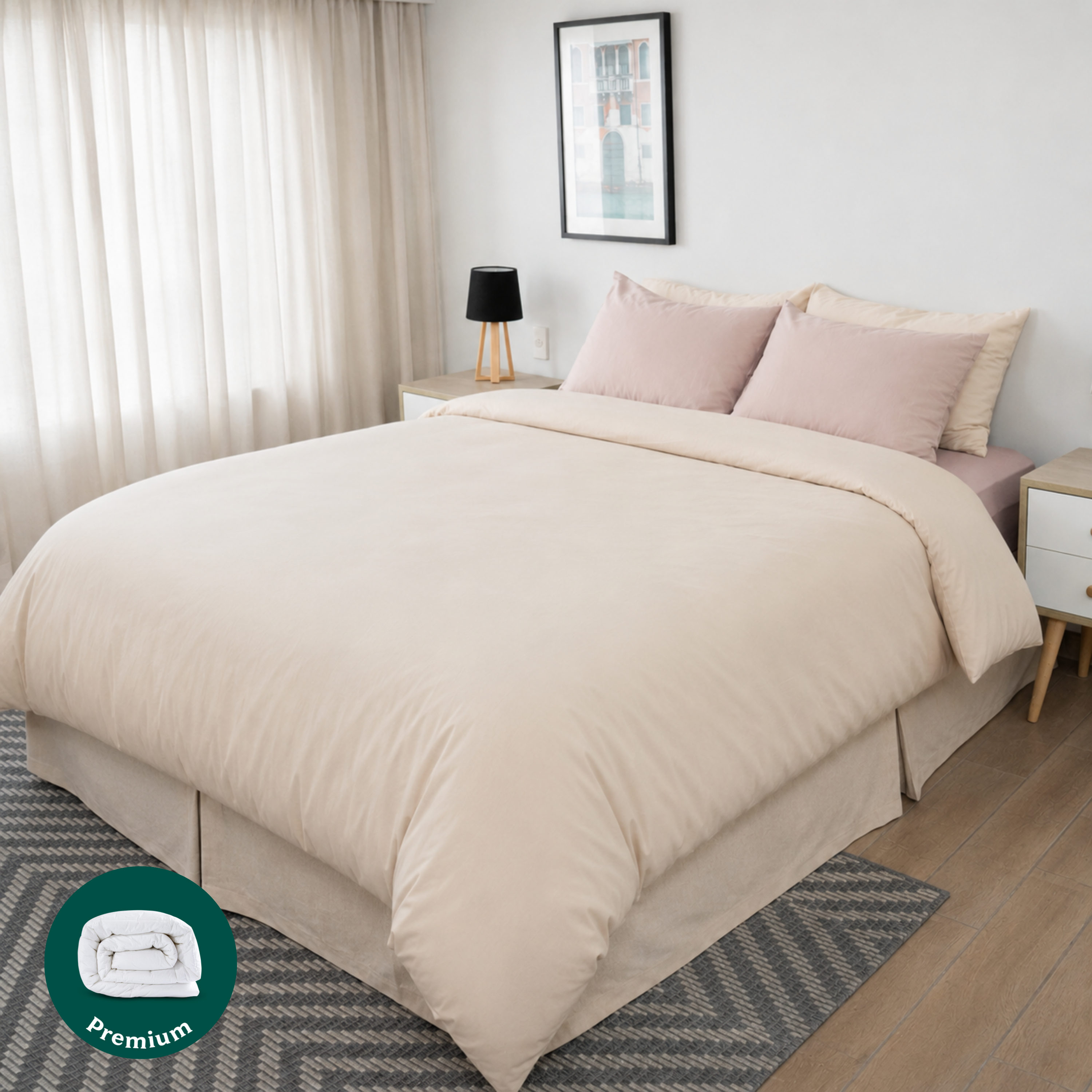 PACK PLUMÓN HIPOALERGÉNICO PREMIUM + FUNDA DE PLUMÓN BEIGE NEW
