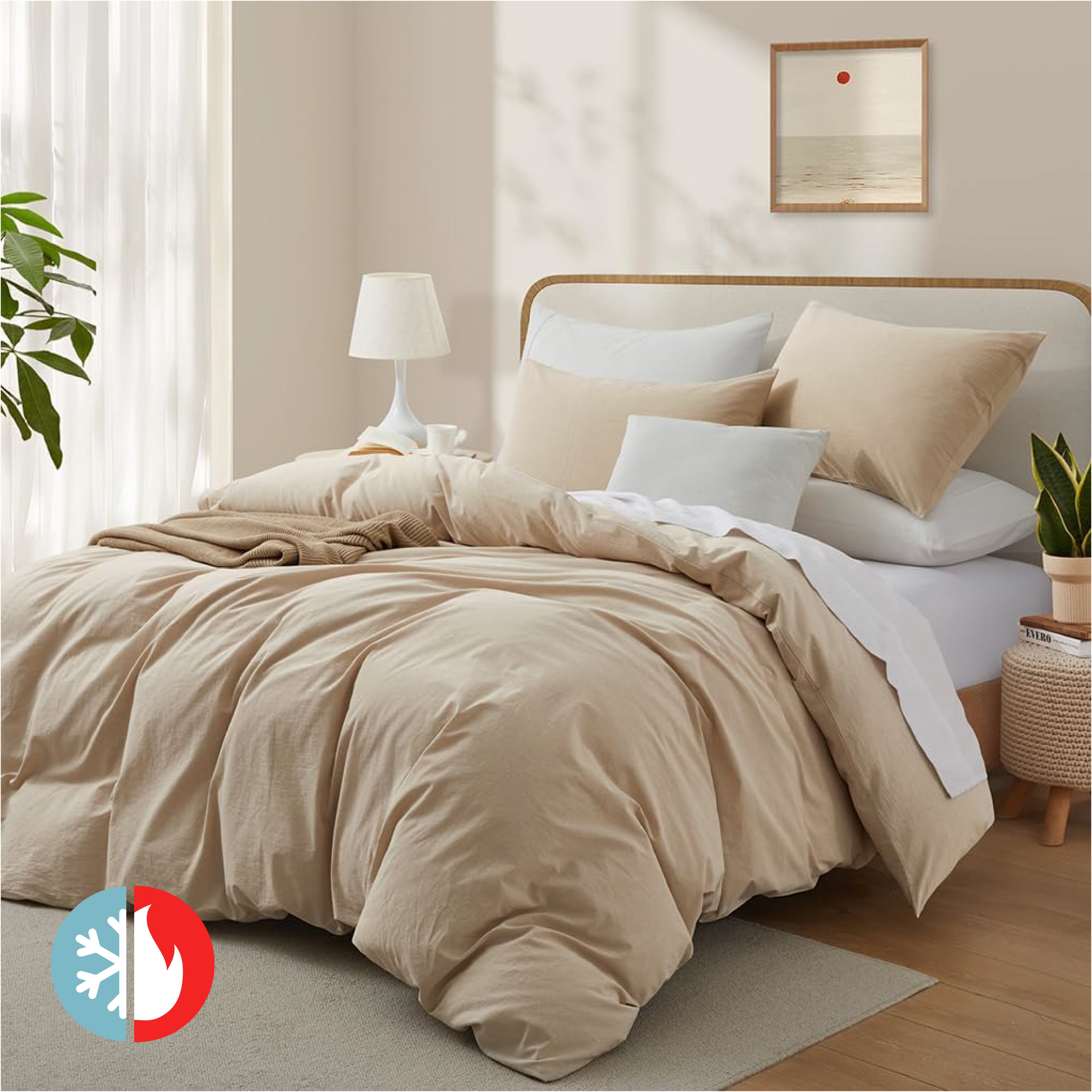 PACK PLUMÓN WARM & COOL + FUNDA DE PLUMÓN BEIGE