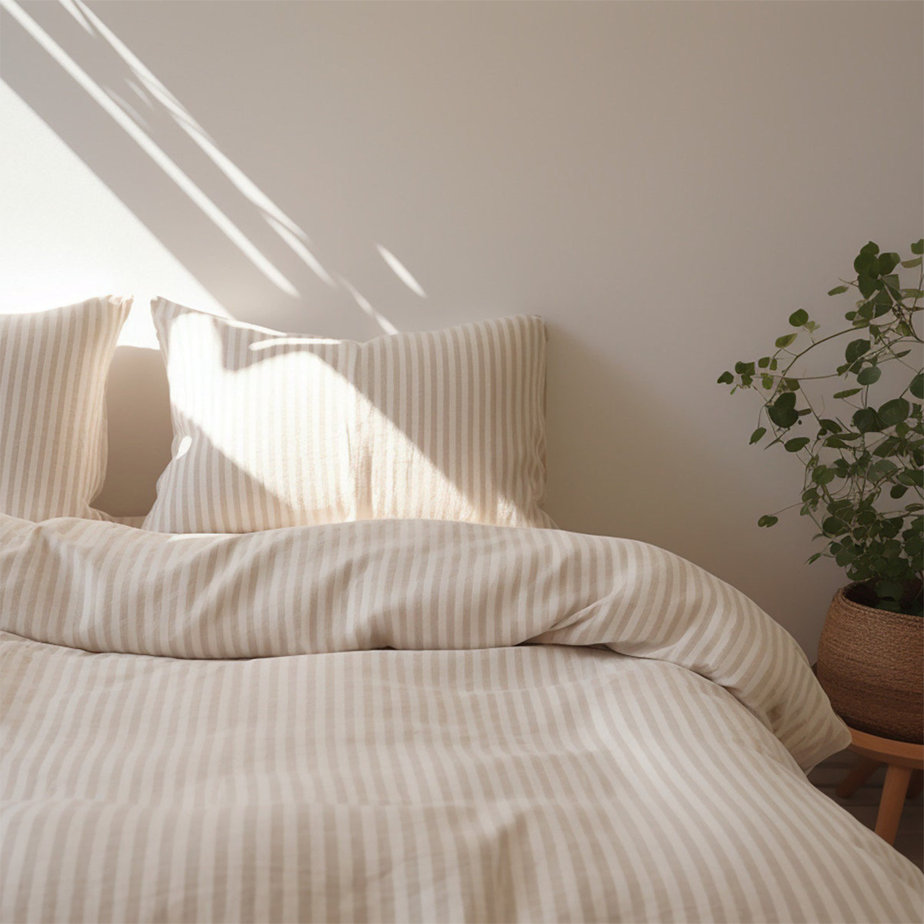 FUNDA DE PLUMÓN LINEN LOOK BEIGE STRIPES