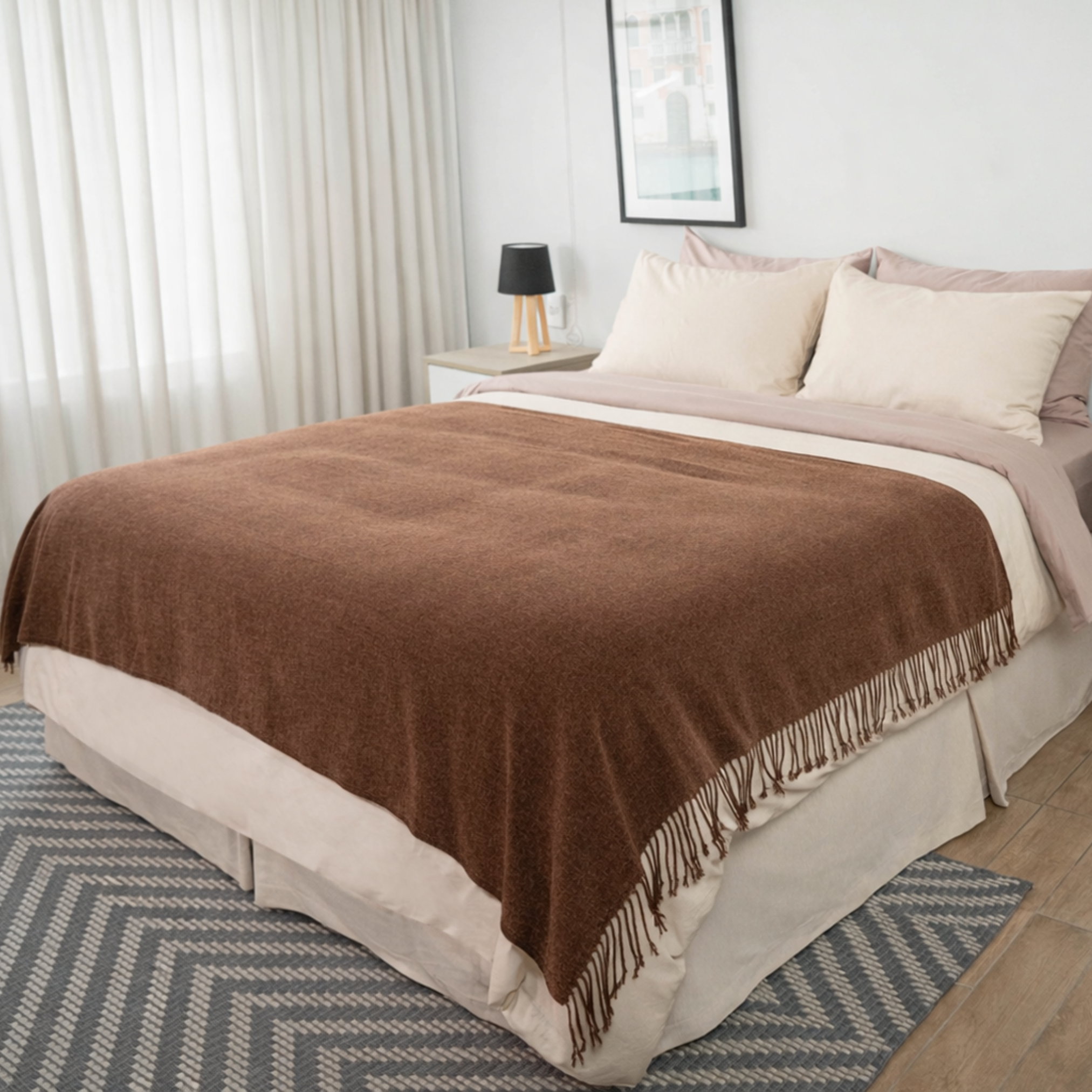 MANTA DECORATIVA  CHOCOLATE