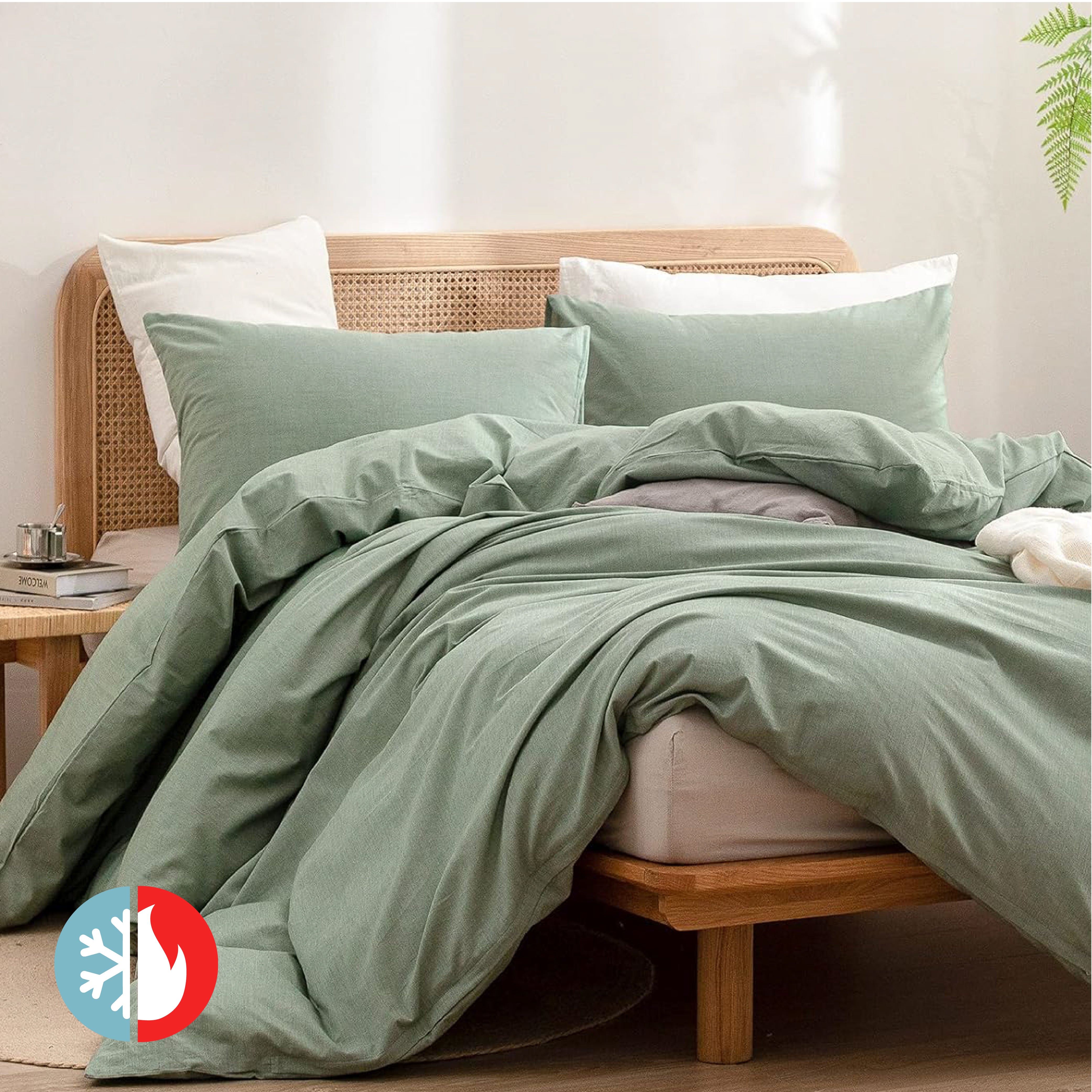 PACK PLUMÓN WARM & COOL + FUNDA DE PLUMÓN VERDE OLIVO