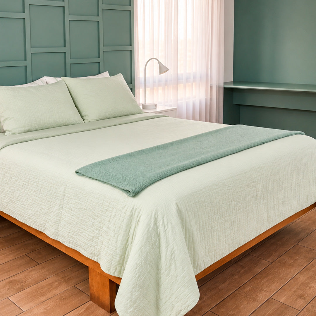 MANTA DECORATIVA MUSELINA SEA GREEN