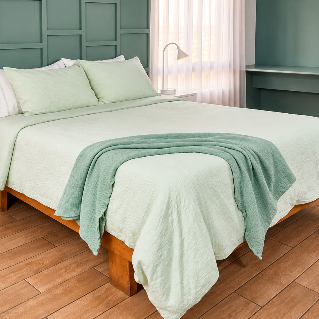 MANTA DECORATIVA MUSELINA SEA GREEN
