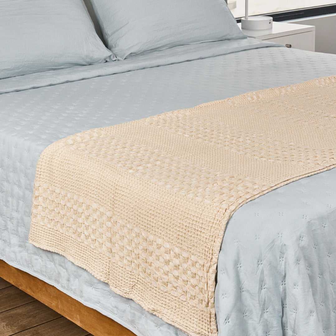 MANTA DECORATIVA WAFFLE SAND