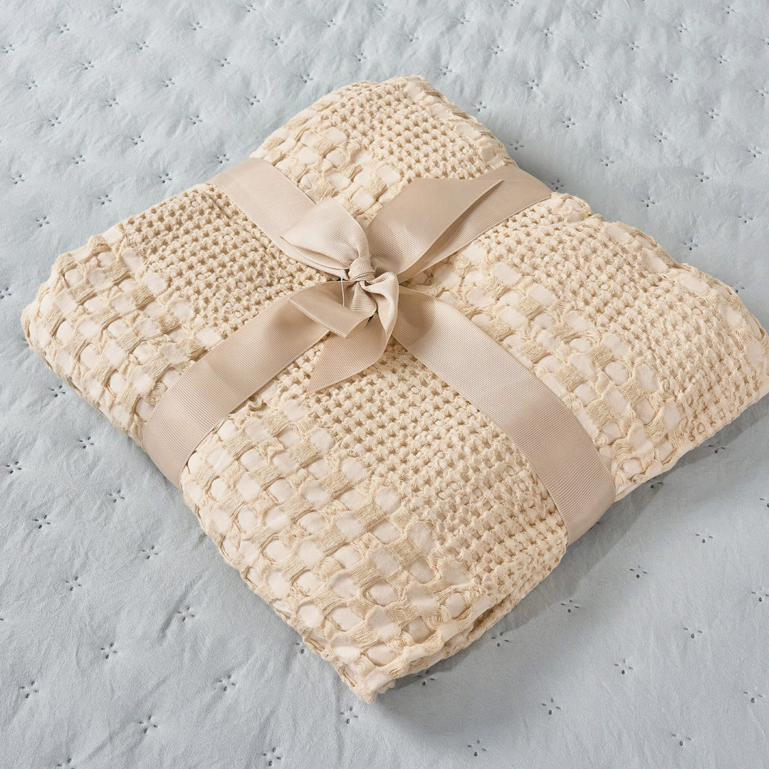 MANTA DECORATIVA WAFFLE SAND