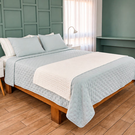 MANTA DECORATIVA WAFFLE WHITE