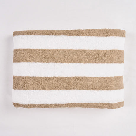 TOALLA DE PLAYA BEIGE STRIPES