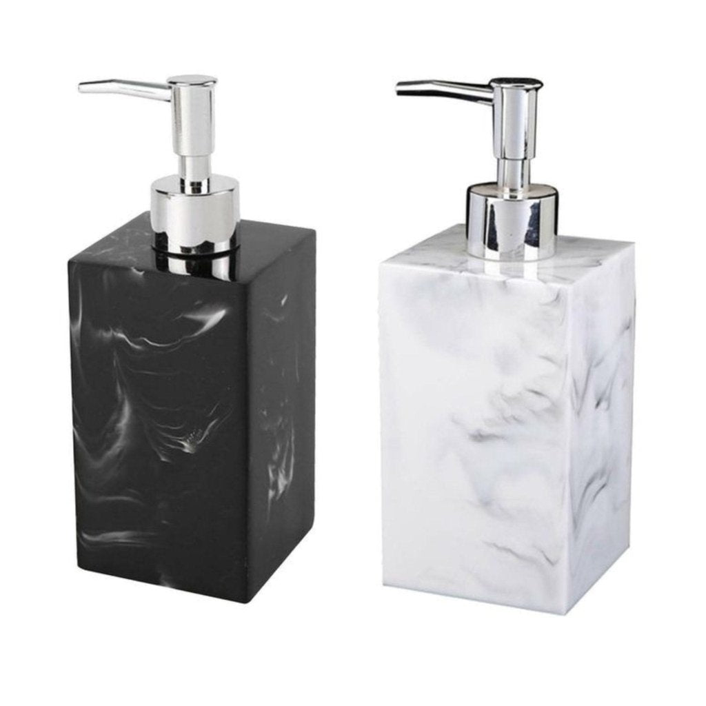Dispensador de jabón de mármol natural HMEI, dispensador de loción líquida  para ducha, dispensador de loción de color gris, para cocina, baño, 5.4 fl